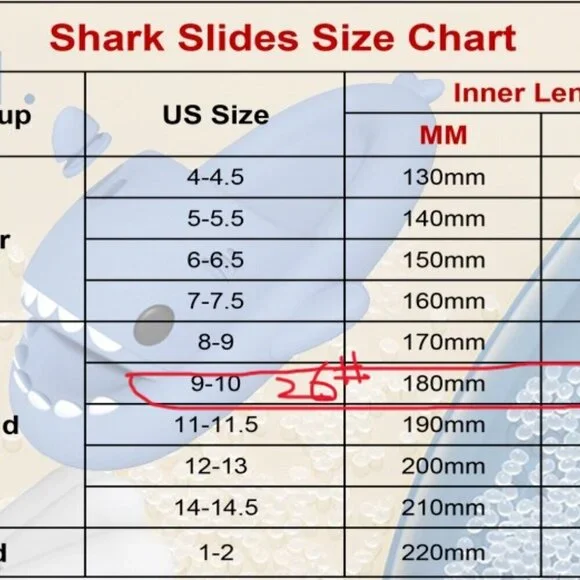 Kids Shark Slides Boys Girls Toddlers#9-10# - Picture 5 of 5